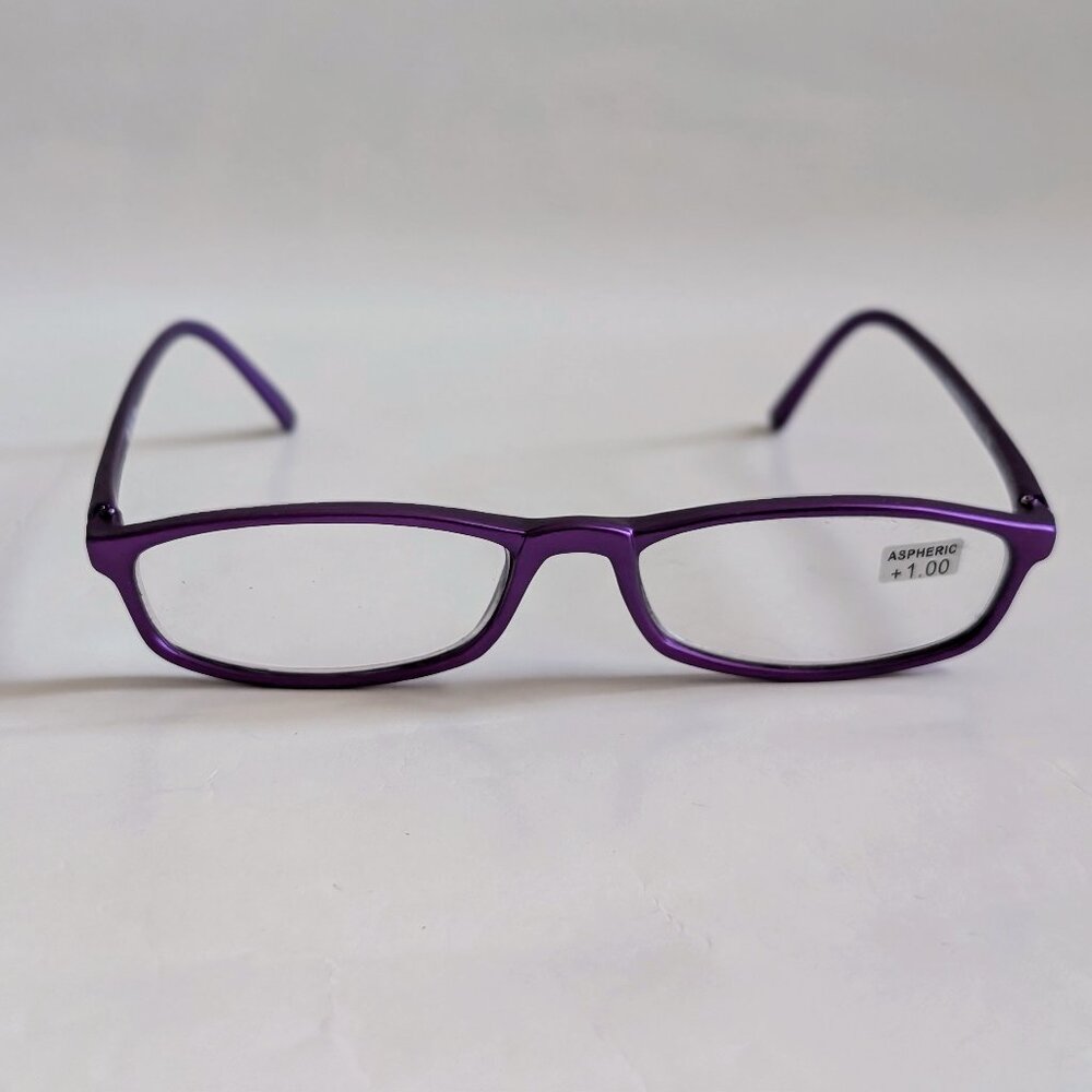 NWT Vintage 90's PC Rectangle Colored Frame Reading Glasses (M. Purple)